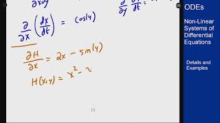 Differential Equations  NonLinear Systems  Hamiltonian Example [upl. by Aihpledalihp608]