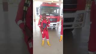 Demonstration on how to Wear the BA Breathing Apparatus by Fire Station Firemen [upl. by Airamesor733]