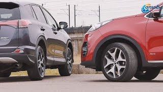 ANWB dubbeltest Kia Sportage vs Toyota RAV4 Hybrid 2016 [upl. by Calle]