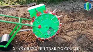 Easy to install and durable hand push corn planter seeder [upl. by Eugor]