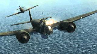 IL2 Sturmovik Cliff of Dover  Hurricane vs Ju88 in Slow motion [upl. by Notsrik600]