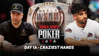 WSOP Main Event 2024  Crazy Hands on Day 1a ft Michael Mizrachi amp Daniel Hachem [upl. by Ybbil87]