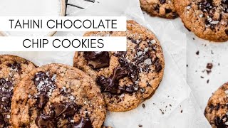 VEGAN Tahini Chocolate Chip Cookies [upl. by Alexine]