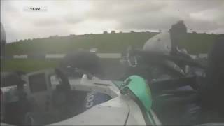 F4 British Championship 2017 Race 3 Donington Park Billy Monger Horrifying Crash YouTube [upl. by Daiz]