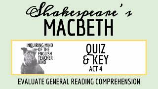 Macbeth Act 4 Quiz and Answer Key for High School [upl. by Daht36]