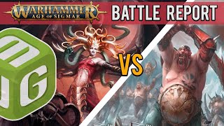 Daughters of Khaine vs Ogor Mawtribes Age of Sigmar 3rd Edition Battle Report Ep 53 [upl. by Va921]