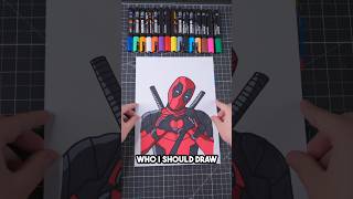 Drawing Deadpool in under 1 Minute Very Satisfying deadpool art shorts [upl. by Demah]