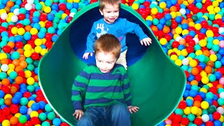 Indoor PLAYGROUND for kids  Playtime with BALL PITS Family Fun [upl. by Harbard]