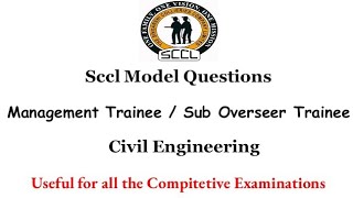 Sccl Model Questions  Civil Engineering Management Trainee  Civil Overseer Trainee VidyaTv3 [upl. by Emily]