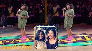 Just Like Mom Erica Campbells Daughter Krista Sings National Anthem For WNBA Game [upl. by Paola]