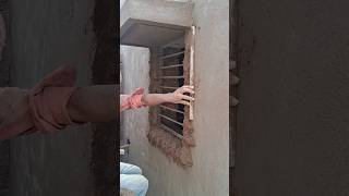 Plastering off window border construction shorts civil trending plaster vlog [upl. by Ahsiekan30]