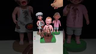 Clay Bobblehead Trio ：Fun and Cute Characters [upl. by Acenahs]