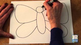 Teaching Kids to Draw How to Draw a Butterfly [upl. by Franza]