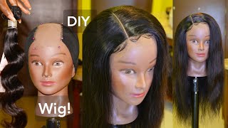 How To Make A Wig With DIY 35 Ventilated Lace Closure Using Human Hair Bundles  VIVIAN [upl. by Lock]