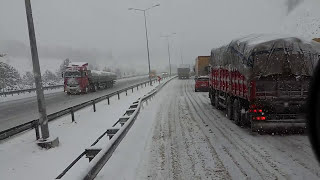 KAR BUZ ÜZERİNDE RAMPA İNİŞİ KAZA VAR DORSEYİ KAYDIRDIM YOL BERBAT PERİŞAN OLDUK [upl. by Suriaj287]