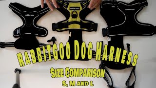 Rabbitgoo dog harness size comparison  S M and L [upl. by Sofer]