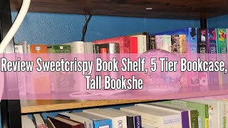 Review Sweetcrispy Book Shelf 5 Tier Bookcase Tall Bookshelf Modern Book Case for Books Garage Ki [upl. by Renee]