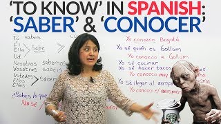 The verb to know in Spanish SABER and CONOCER [upl. by Hnad]