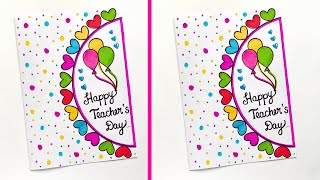 Easy and Simple Teachers day card  Teachers day greeting card  Handmade Teachers day card [upl. by Lahsram426]