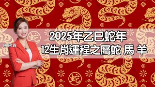 2025年12生肖運程︳生肖屬蛇 馬 羊︳乙巳蛇年運程逐個睇 [upl. by Alderman]