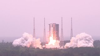 Blastoff Chinas Long March 8 launches relay satellite on moon mission [upl. by Chester]