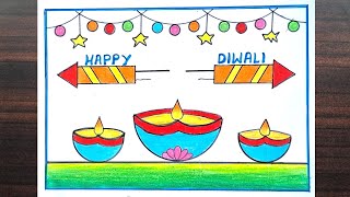 I Tried to draw Easiest Deepavali Drawing for Beginners [upl. by Inttirb902]