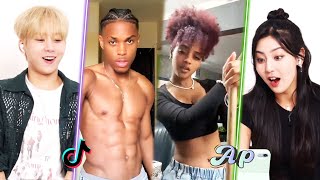 Kpop man and woman are watching the challenge TikTok local challenge reaction｜asopo [upl. by Minni]