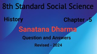 8th Standard Social Science  Sanatana Dharma  Question and Answers [upl. by Pascoe262]