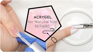 ACRYGEL Technique for Natural Nail Repairs [upl. by Oiralih192]