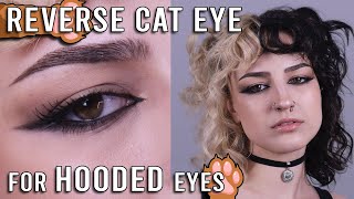 how to do reverse cat eye for hooded eyes  in depth makeup tutorial [upl. by God]