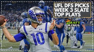 Week 3 UFL DFS Picks Use These Players In Your DraftKings Lineups [upl. by Koehler]