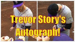 Trevor Story Signing Autographs At Miller Park 8418 [upl. by Warford509]