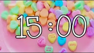 Valentine’s Day ❤️ 15 Minute Countdown Timer With Music 🎵 [upl. by Mihcaoj8]