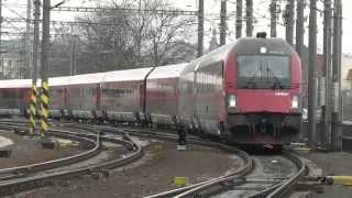 DEPARTURE OF RAILJET FROM PRAGUE TO OSTRAVA 17042013 SC513 [upl. by Atirb]