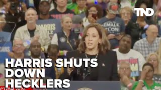 Harris addresses hecklers at Harrisburg Pennsylvania rally [upl. by Edeline]