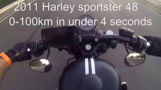 Harley Davidson 48 speed test 0100km [upl. by Yeleak]