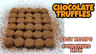 CHOCOLATE TRUFFLES Condensed Milk Easy Recipe [upl. by Avruch]