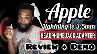 Apple Lightning to 35 mm Headphone Jack Adapter Review  Demo [upl. by Krever553]