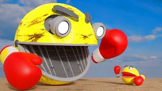 Pacman Boxing vs Giant metal Pacman [upl. by Avir]