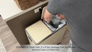 SONGMICS Designer 2 x 8 Gallon Trash Can for Kitchen  Product Review [upl. by Asik]