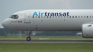 AIR TRANSAT Airbus A321Neo Take Off At Schiphol Airport [upl. by Cariotta]