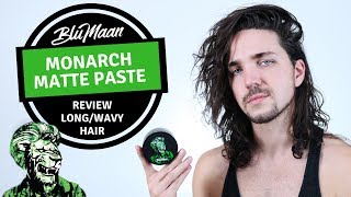 ✅ BluMaan Monarch Paste Review  For Mens Long Wavy Hair [upl. by Ainirtak204]