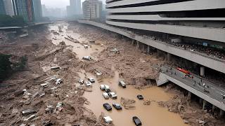 Flood of the century in China The dam collapsed Hebei now flooded cgtn [upl. by Nereids]