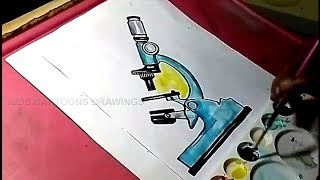 How to Draw Microscope Color Drawing [upl. by Eihs]