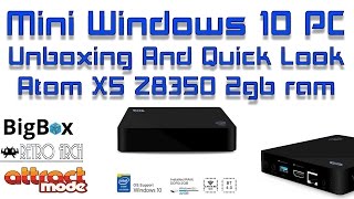 Mini WIndows 10 PC Box Unboxing And Quick Look Atom X5 Z8350 2gb ram [upl. by Odiug]