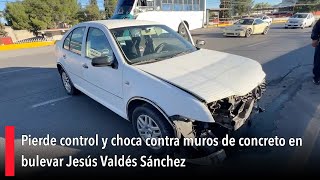 Pierde control y choca contra muros de concreto en bulevar Jesús Valdés Sánchez [upl. by Mayfield]