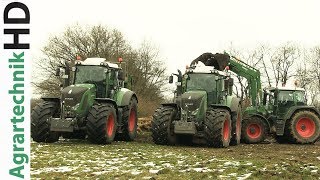 FENDT Traktoren im Schnee  Lohnunternehmen Kumm Agrar  Strautmann Streublitz  Miststreuen [upl. by Sayce]