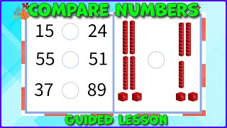 Comparing Numbers for Kids  Guided Lesson with Online Teacher Kindergarten amp 1st Grade Math Lesson [upl. by Perrie]