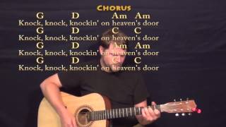 Knocking On Heavens Door Bob Dylan Strum Guitar Cover Lesson with Lyrics [upl. by Ahsiram]