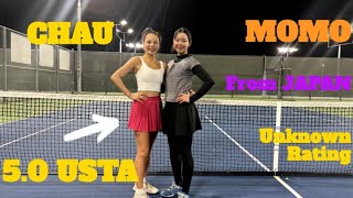 Women Tennis  Chau takes on the Feisty Momo from Japan with Bilingual Recap [upl. by Oicram]